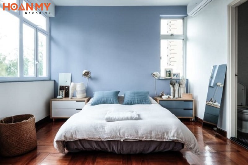 Phòng ngủ xinh xắn màu xanh 