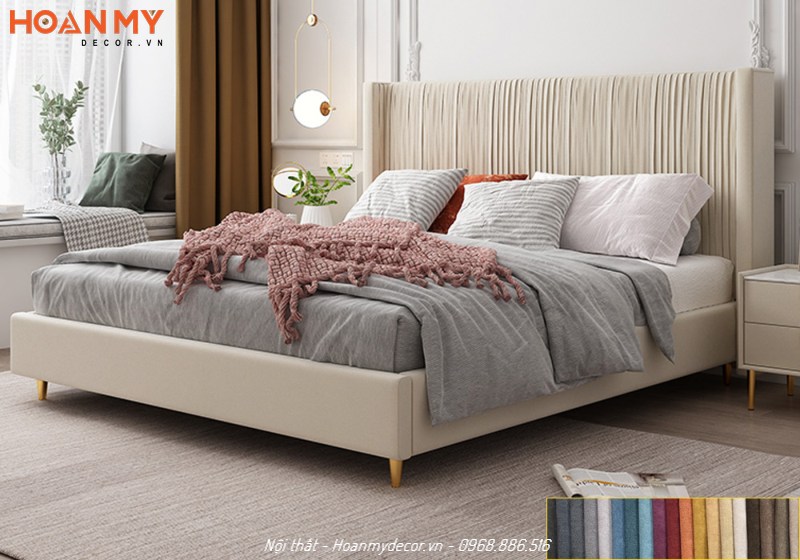 Giường ngủ gỗ Sồi theo phong cách hiện đại, trẻ trung