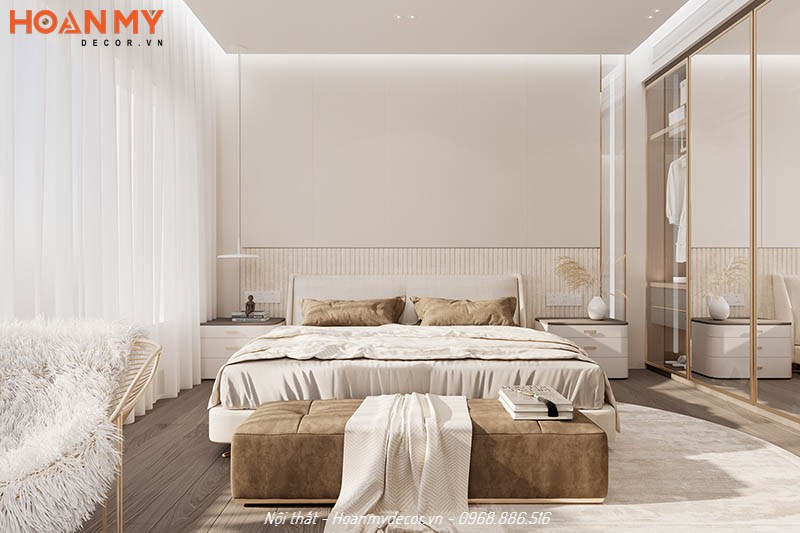 Phòng ngủ tối giản mà đẹp, dễ dàng lau dọn cho vợ chồng trẻ