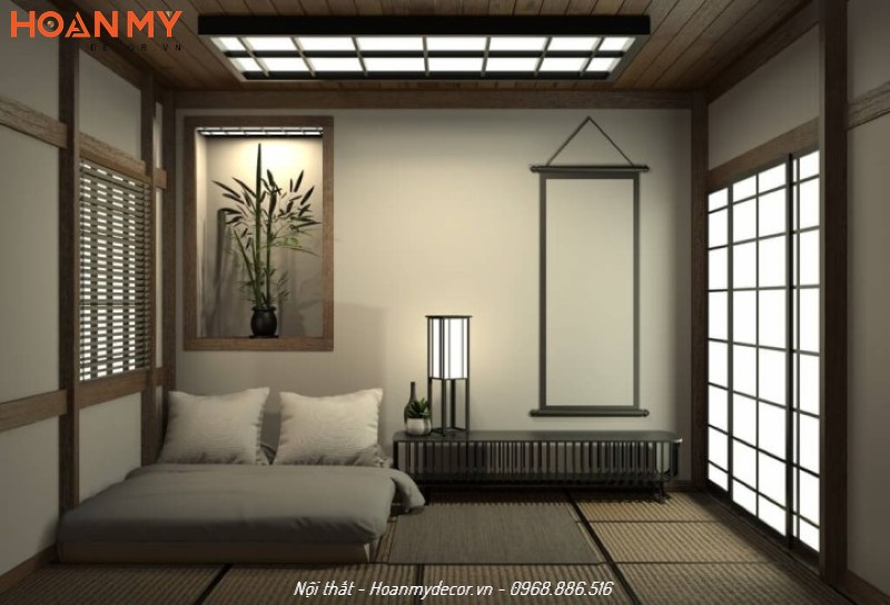 Không gian phòng ngủ tối giản kiểu Nhật