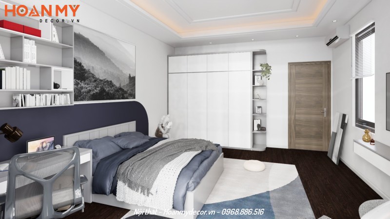 Mẫu thiết kế nội thất HUD Sơn Tây với phòng ngủ hiện đại, tiện nghi