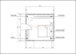 Phòng ngủ đơn giản, diện tích vừa phải