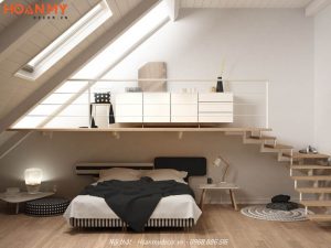 Phòng ngủ có gác lửng đẹp, hiện đại, thoáng mát