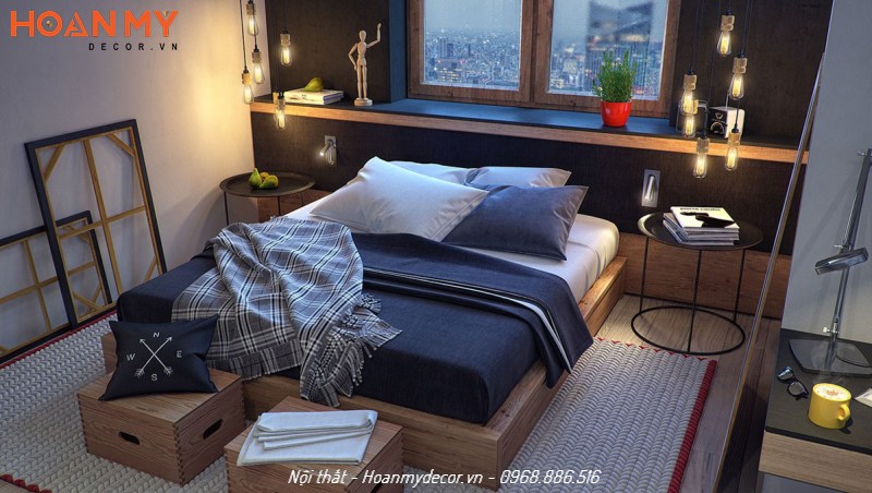 Phòng ngủ cho nam đẹp theo phong cách tối giản