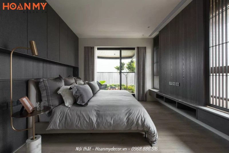 Phòng ngủ đẹp cho năm hiện đại với tone màu trầm