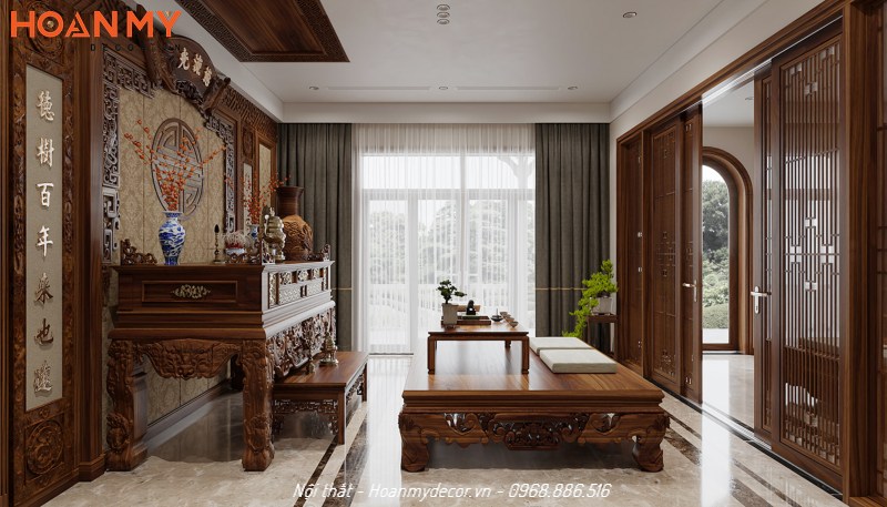 Thiết kế nội thất biệt thự Lan Viên Villa hiện đại với gỗ Óc chó