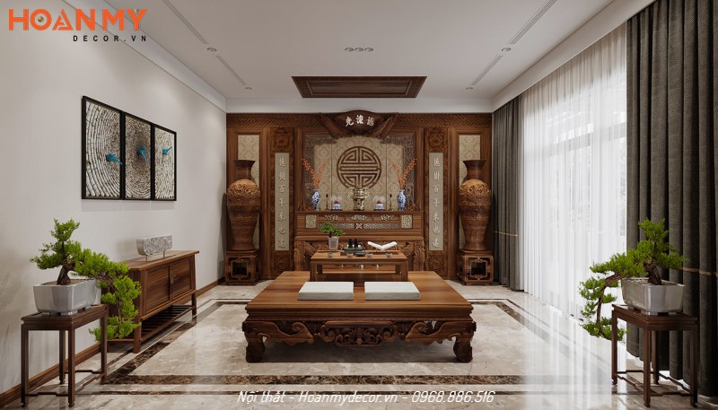 Thiết kế nội thất biệt thự Lan Viên Villa hiện đại với gỗ Óc chó