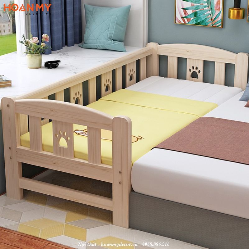 Sử dụng giường ghép có các thanh chắn an toàn cho con