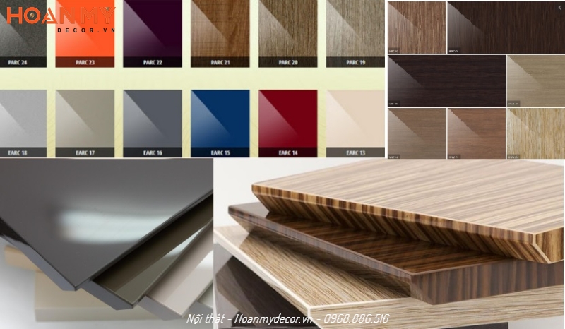 Vật liệu Acrylic có đa dạng vân gỗ, màu sắc 