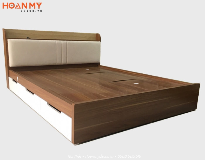 Hệ giường hộp gỗ công nghiệp kiểu dáng hiện đại