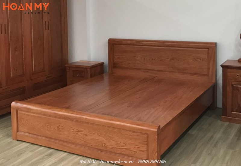Giường gỗ Xoan Đào đẹp hiện đại