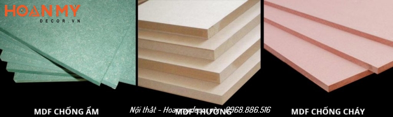 Có 3 loại gỗ MDF trên thị trường là MDF thường, MDF chống ẩm và MDF chống cháy