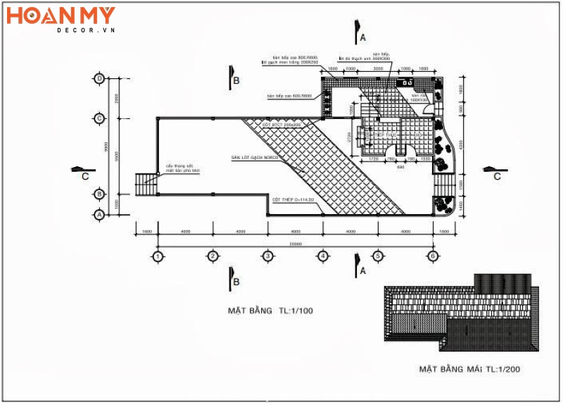 Mặt bằng thiết kế kỹ thuật cho sàn nhà