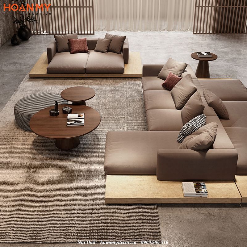 Bộ sofa hiện đại, sang trọng với chất liệu gỗ công nghiệp