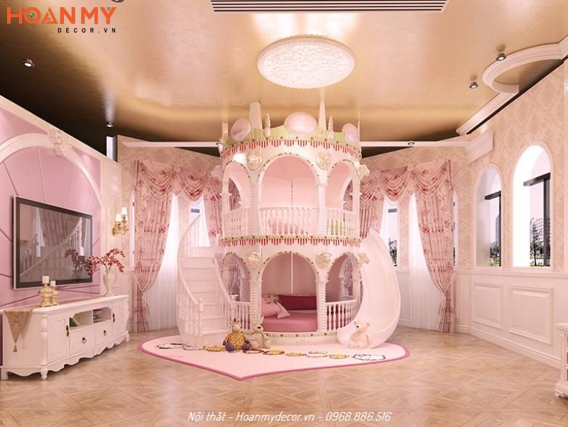 Giường tầng công chúa cho bé gái
