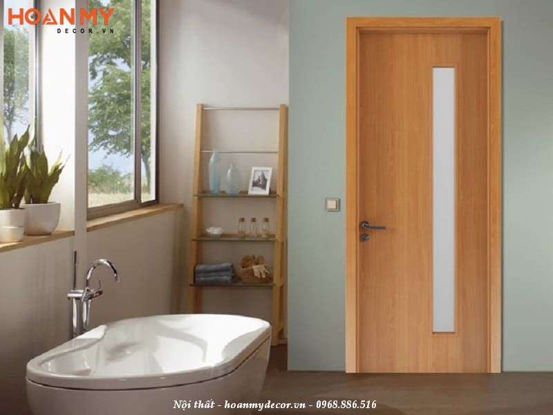 Cửa gỗ công nghiệp cho nhà vệ sinh đẹp gỗ nhựa PVC chịu nước 100% đẹp, cao cấp