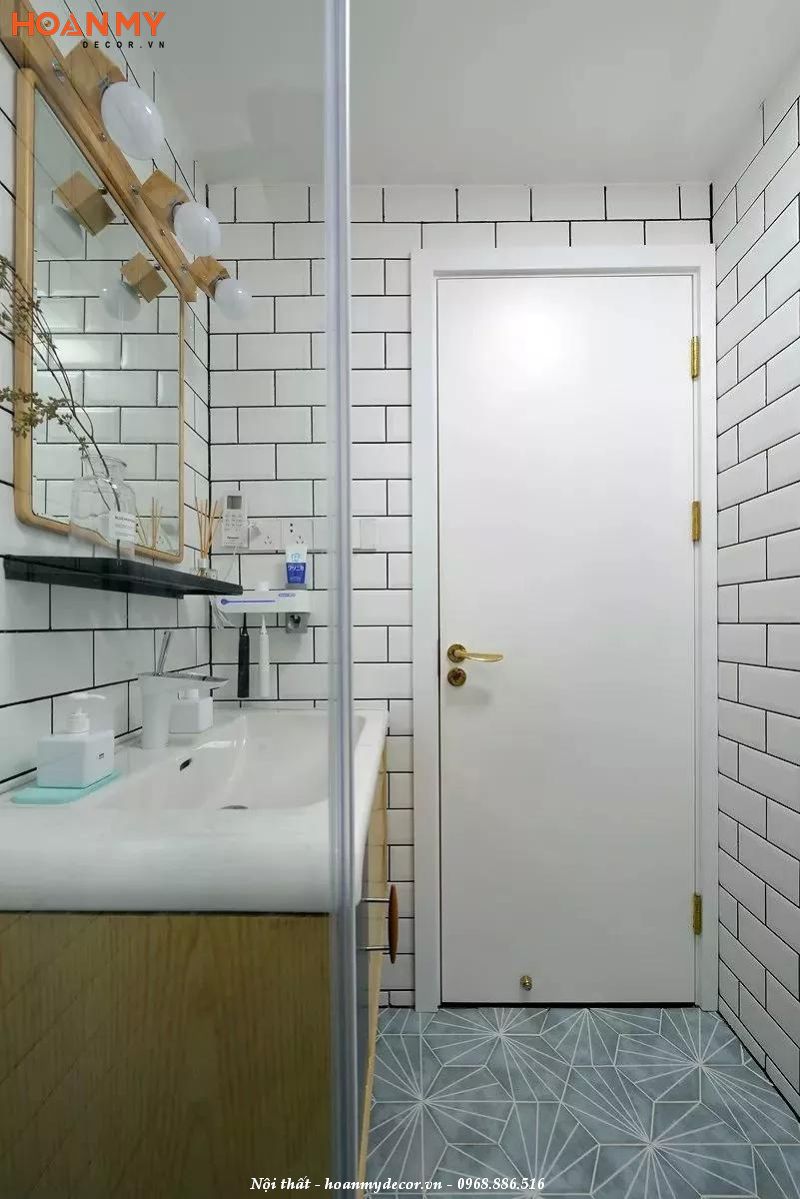 Một số mẫu cửa gỗ công nghiệp nhà vệ sinh màu trắng đơn giản mà đẹp