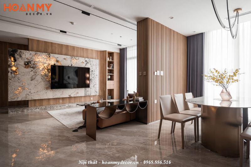 Thiết kế căn hộ 120m2 3 phòng ngủ theo phong cách Luxury