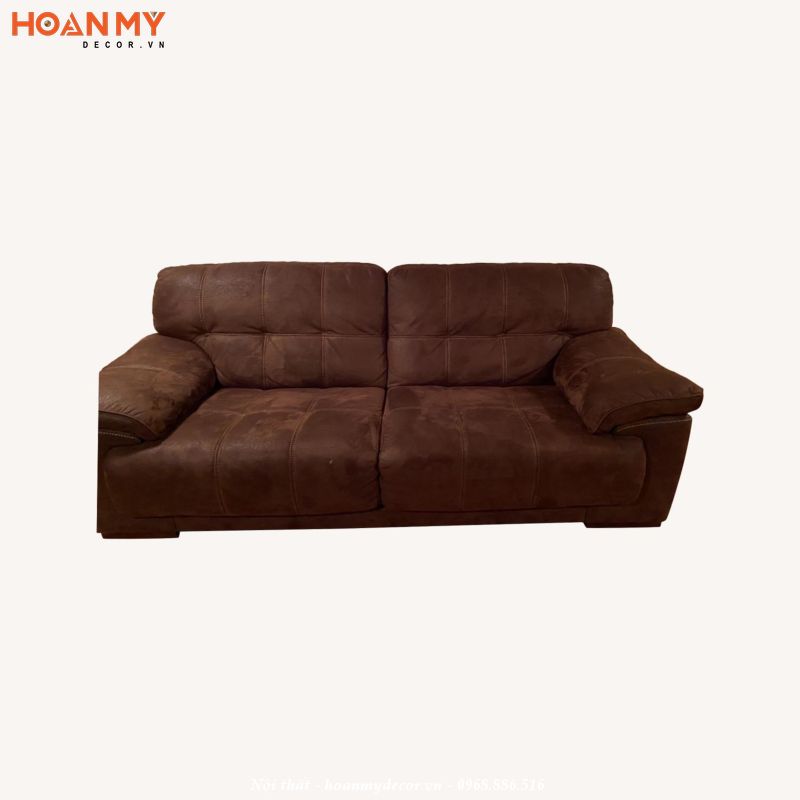 Mẫu ghế sofa da lộn màu nâu