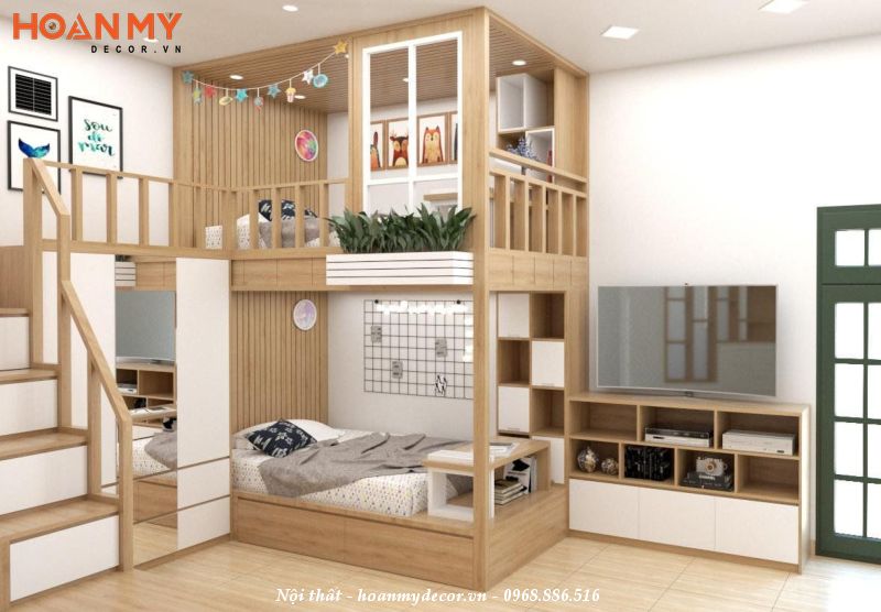 Bạn nên chọn một mẫu giường tầng có kiểu dáng và màu sắc phù hợp với phong cách thiết kế của phòng ngủ