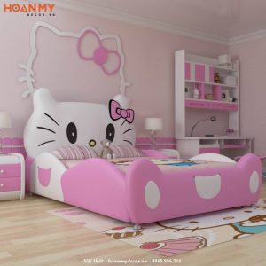 Mẫu thiết kế phòng ngủ màu hồng Hello Kitty