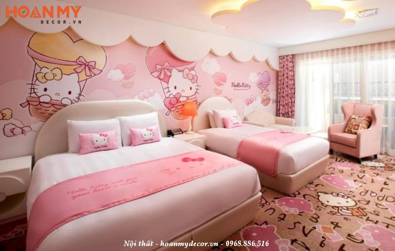 Mẫu phòng ngủ Hello Kitty