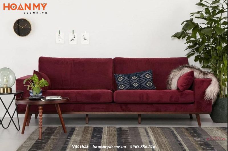 Sofa vải nhung phong cách hiện đại
