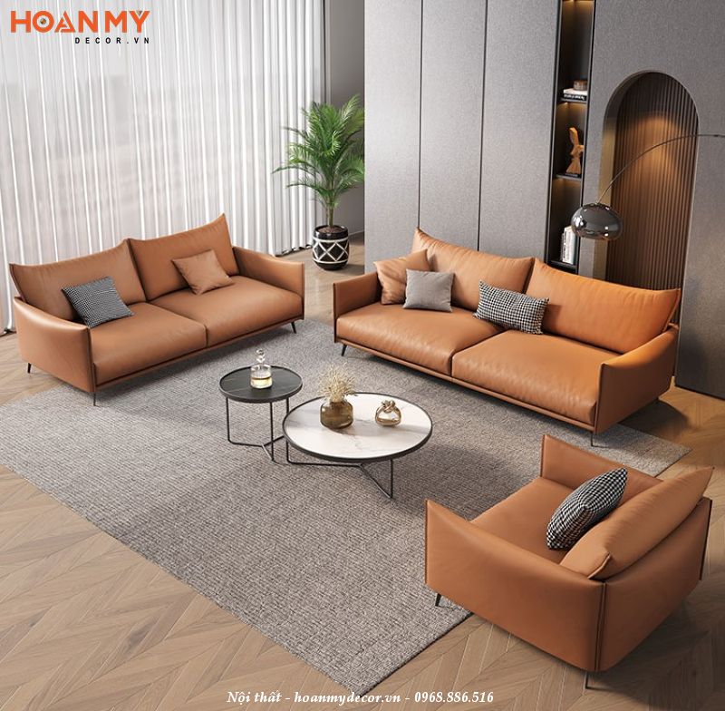 Bộ sofa tiếp khách màu cam