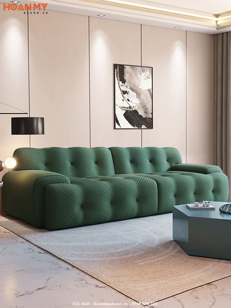 Xem xét chất liệu của sofa xanh rêu