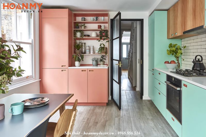 Mẫu phòng bếp Color Block sáng tạo, giúp tăng cảm hứng nấu nướng