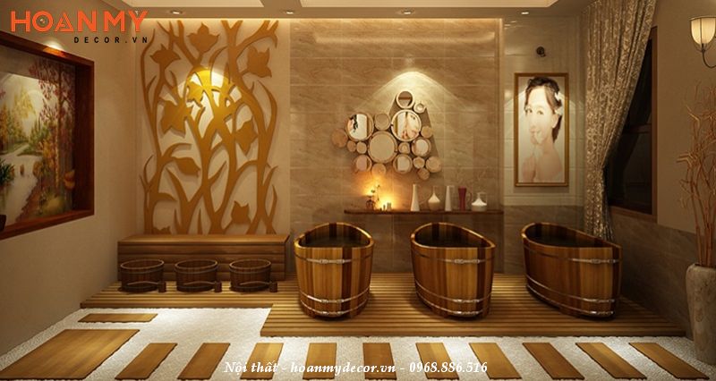 Spa thư giãn ấn tượng với gam màu ấm áp