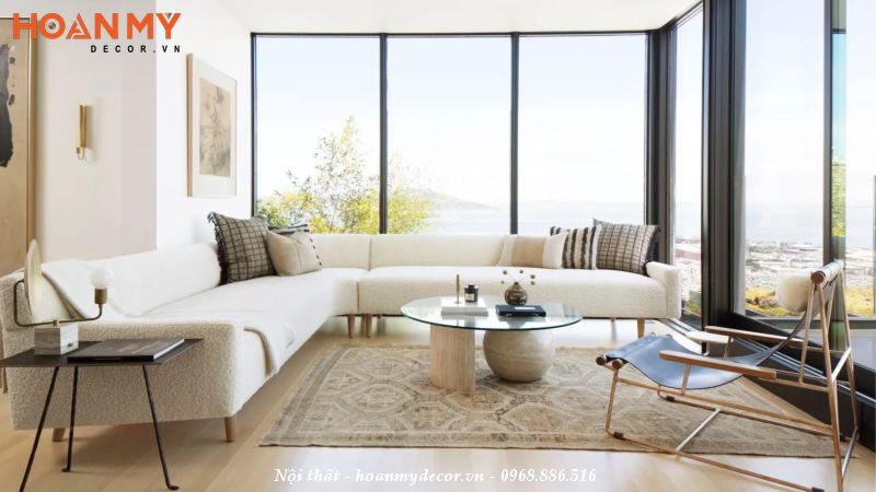 Thiết kế phòng khách chung cư đẹp theo phong cách tối giản