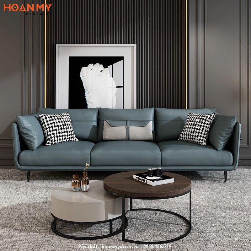 Sofa văng phong cách Ý màu xanh