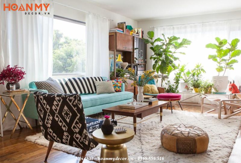 Trang trí cây xanh phòng khách giúp tăng tính thẩm mỹ cho không gian