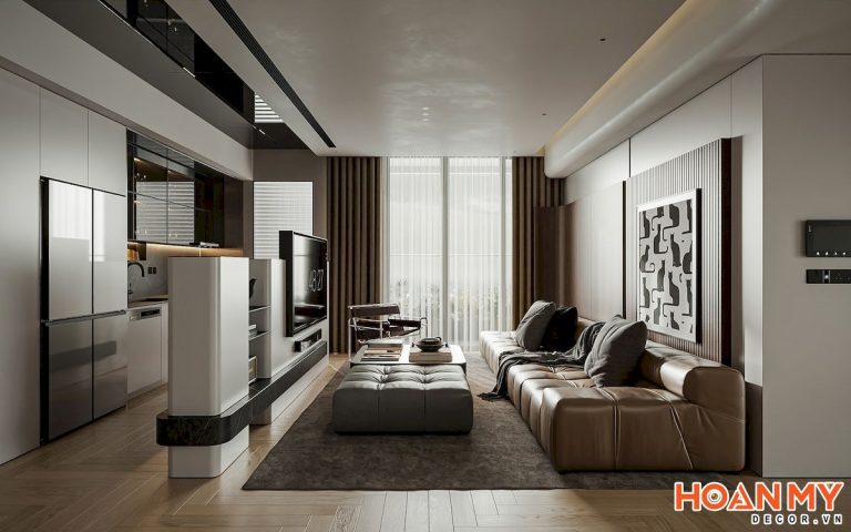 Thi công nội thất căn hộ đập thông Vinhomes Ocean Park – HM53