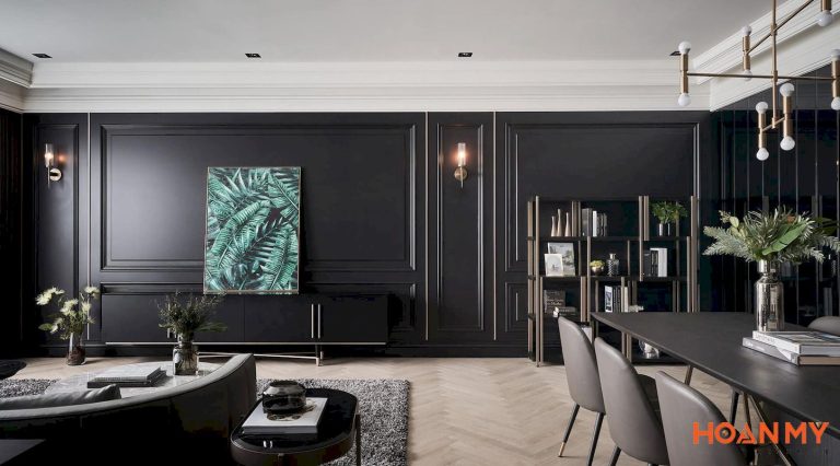 Dự án thi công nội thấy căn hộ tông sắc đen – HM80