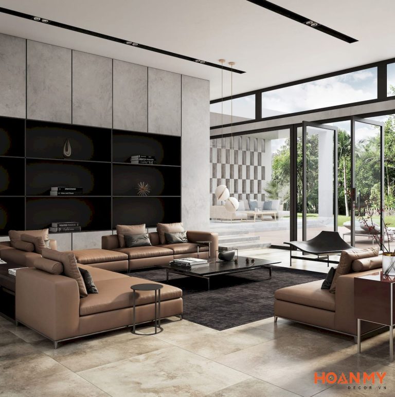 Dự án thiết kế nội thất phòng khách biệt thự Cần Thơ – HM74