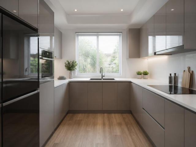 Tủ bếp chữ U MDF phủ Acrylic