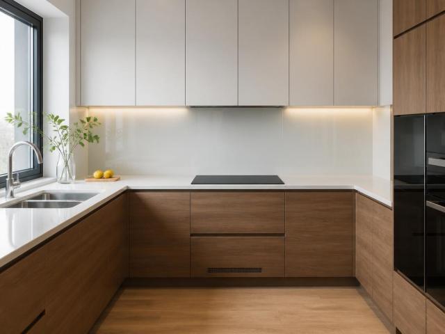 Tủ bếp chữ U MDF phủ Melamine